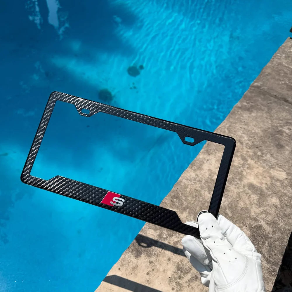 Audi S 100% Real Carbon Fiber License Plate Frame