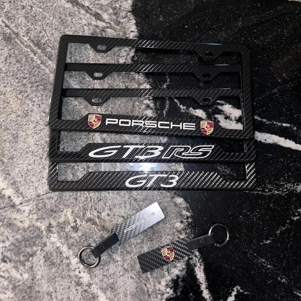 Porsche 100% Carbon Fiber License Plate Frame